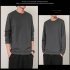 Men Spring Autumn Sweatshirts Casual Fashion Round Collar Coat Dark gray L