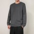 Men Spring Autumn Sweatshirts Casual Fashion Round Collar Coat Dark gray L