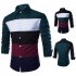 Men Spring and Autumn Casual Personality Fashion Long Sleeve Slim Shirt Tops 1  M