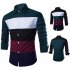Men Spring and Autumn Casual Personality Fashion Long Sleeve Slim Shirt Tops 1  M