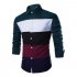 Men Spring and Autumn Casual Personality Fashion Long Sleeve Slim Shirt Tops 2  XL