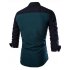 Men Spring and Autumn Casual Personality Fashion Long Sleeve Slim Shirt Tops 2  XXL