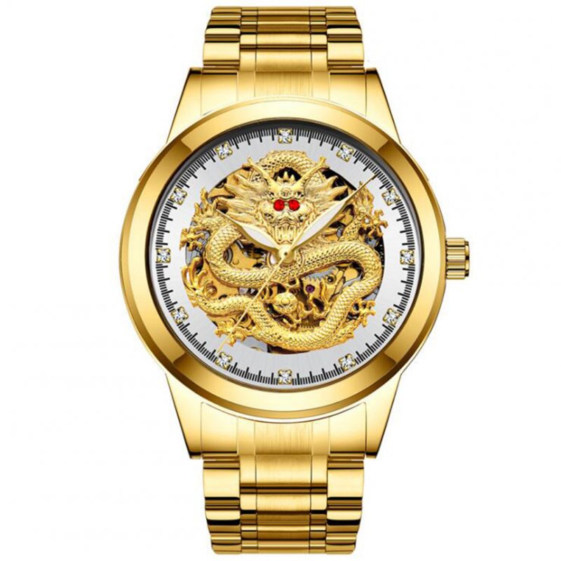 Men Mechanical Watch Dragon Style - Gold