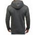 Men Strip Sweater Long Sleeve Casual Hooded Hoodie Outdoor Sports Jacket  black L