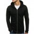 Men Strip Sweater Long Sleeve Casual Hooded Hoodie Outdoor Sports Jacket  black L