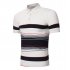 Men Stripes Shirts Slim Short Sleeve Fashion Thin Tops  white L