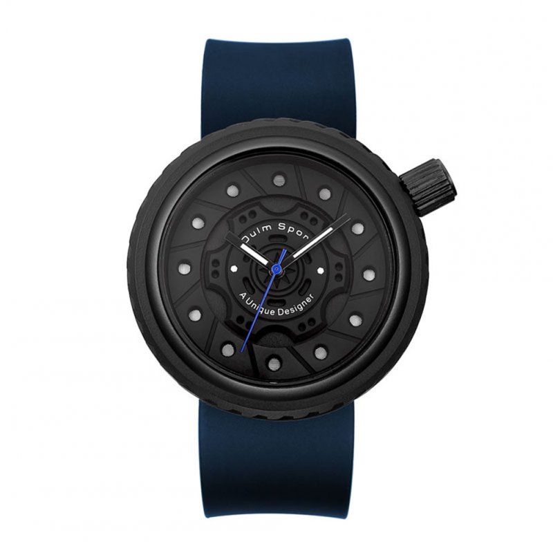 Oulm Men Business Silicone Wristwatch - Blue