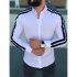 Men Stylish Casual Matching Dress Shirt Slim Fit T Shirt Long Sleeve Formal Tops white L