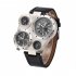 Men Stylish Dual Time Zones Compass Quartz Sports Wrist Watch