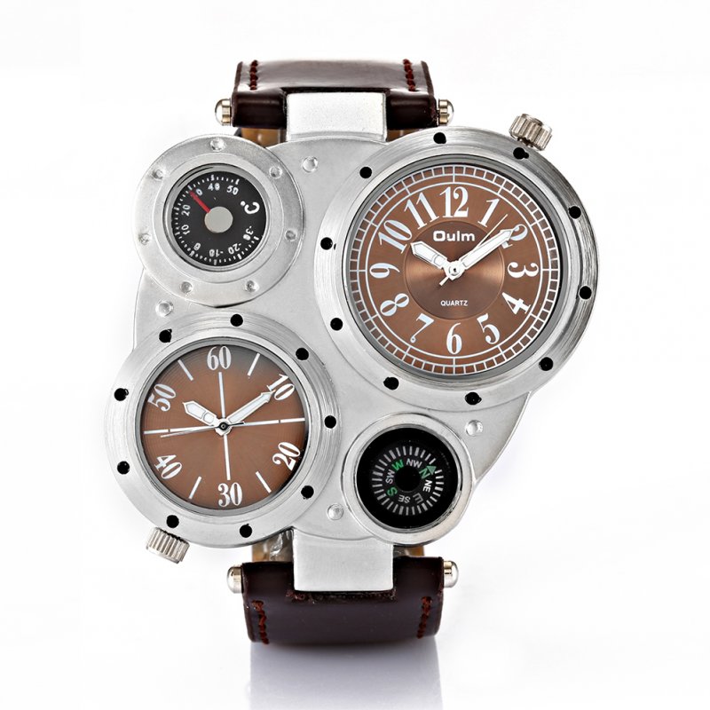 Oulm HP-9415 Men Quartz Watch - Coffee color