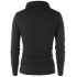 Men Stylish Slim Thermal High Collar Long Sleeve Knitwear Braided Rope Decoration Sweater Tops Stretch Shirt black M