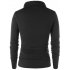 Men Stylish Slim Thermal High Collar Long Sleeve Knitwear Braided Rope Decoration Sweater Tops Stretch Shirt black XL