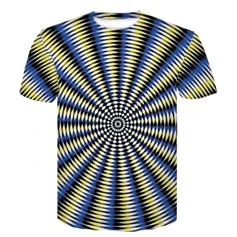 Men Summer Abstract Design 3D Printing Short Sleeve Casual T-shirt