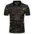 Men Summer Camouflage Color Slim Short Sleeve Lapel Shirt Top green M