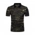 Men Summer Camouflage Color Slim Short Sleeve Lapel Shirt Top red L