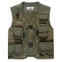 Men Summer Casual Camo Vest Multi pocket Breathable Mesh Hiking Hunting Vest Professional Photography Jacket Army Green L