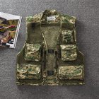 Men Summer Casual Camo Vest Multi pocket Breathable Mesh Hiking Hunting Vest Professional Photography Jacket Green Camo XXXL