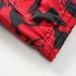 Men Summer Casual Drawstring Seaside Surfing Printing Quick Dry Shorts Red male L