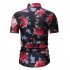 Men Summer Casual Flower Printed Shirt