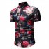 Men Summer Casual Flower Printed Shirt