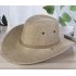 Men Summer Cool Western Cowboy Hat Outdoor Wide Brim Hat   coffee