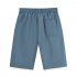 Men Summer Drawstring Shorts Fashion Solid Color Embroidered Large Size Casual Sports Straight Short Pants Khaki M