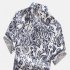 Men Summer Fashion Short Sleeve Large Size Printed Casual Shirt  TC08 L