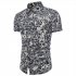 Men Summer Fashion Short Sleeve Large Size Printed Casual Shirt  TC08 L