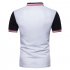 Men Summer Fashion Threaded Collar Short Sleeve POLO Shirt Tops white M