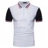 Men Summer Fashion Threaded Collar Short Sleeve POLO Shirt Tops white 2XL