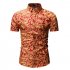 Men Summer Hawaii Digital Printing Short Sleeve T shirt red M
