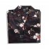 Men Summer Lapel Shirt Trendy Short Sleeves Retro Hawaiian Cardigan Tops Casual Loose T shirt 1324  black XXL