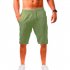 Men Summer Linen Cotton Sports Shorts Breathable Casual Loose Solid Color Straight Pants Khaki 2XL