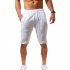 Men Summer Linen Cotton Sports Shorts Breathable Casual Loose Solid Color Straight Pants dark gray 4XL