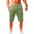 Men Summer Linen Cotton Sports Shorts Breathable Casual Loose Solid Color Straight Pants dark gray 4XL