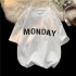 Men Summer Loose T shirt Half Sleeves Round Neck Fashion Week Letter Printing Tops Casual Large Size Shirt dark green M