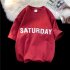 Men Summer Loose T shirt Half Sleeves Round Neck Fashion Week Letter Printing Tops Casual Large Size Shirt dark green M