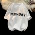 Men Summer Loose T shirt Half Sleeves Round Neck Fashion Week Letter Printing Tops Casual Large Size Shirt red XL