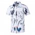 Men Summer Printed Short sleeved Beach Shirt Quick drying Casual Loose Top White 3XL