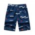 Men Summer Quick drying Printing Shorts for Surfing Beach Wear Black square XL