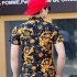 Men Summer Short Sleeve Vivid Color Printed Casual Shirt  DC06 M