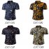 Men Summer Short Sleeve Vivid Color Printed Casual Shirt  DC05 XXXL