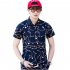 Men Summer Short Sleeve Vivid Color Printed Casual Shirt  DC05 XXXL