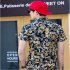 Men Summer Short Sleeve Vivid Color Printed Casual Shirt  DC08 L