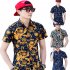 Men Summer Short Sleeve Vivid Color Printed Casual Shirt  DC06 L