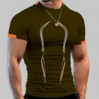 Men Summer Short Sleeves T-shirt Fashion Breathable Quick-drying Slim Fit Tops For Sports Fitness Training army green XL
