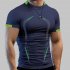 Men Summer Short Sleeves T shirt Fashion Breathable Quick drying Slim Fit Tops For Sports Fitness Training army green L