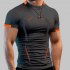Men Summer Short Sleeves T shirt Fashion Breathable Quick drying Slim Fit Tops For Sports Fitness Training army green L