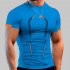 Men Summer Short Sleeves T shirt Fashion Breathable Quick drying Slim Fit Tops For Sports Fitness Training army green L