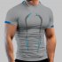 Men Summer Short Sleeves T shirt Fashion Breathable Quick drying Slim Fit Tops For Sports Fitness Training army green L